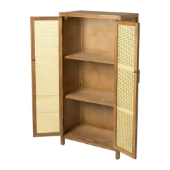 Xenos Kast Met Deuren-Webbing kast Bandung hoog - bruin - 140x70x40 cm