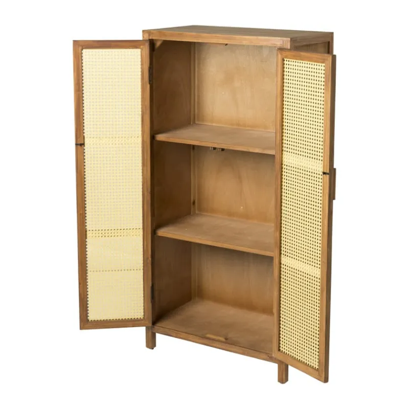 Xenos Kast Met Deuren-Webbing kast Bandung hoog - bruin - 140x70x40 cm