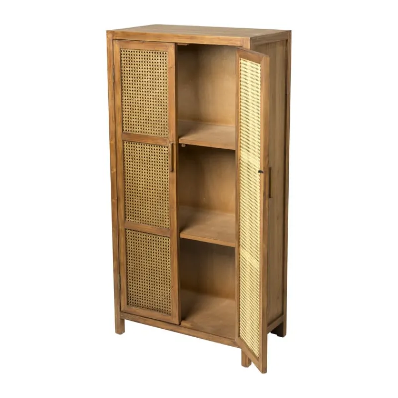 Xenos Kast Met Deuren-Webbing kast Bandung hoog - bruin - 140x70x40 cm