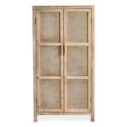 Xenos Kast Met Deuren-Webbing kast Bandung hoog - naturel - 140x70x40 cm
