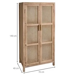 Xenos Kast Met Deuren-Webbing kast Bandung hoog - naturel - 140x70x40 cm