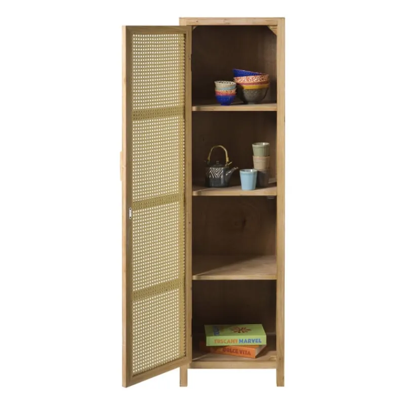 Xenos Kast Met Deuren-Webbing kast smal Bandung - naturel - 160.5x45x40.5 cm