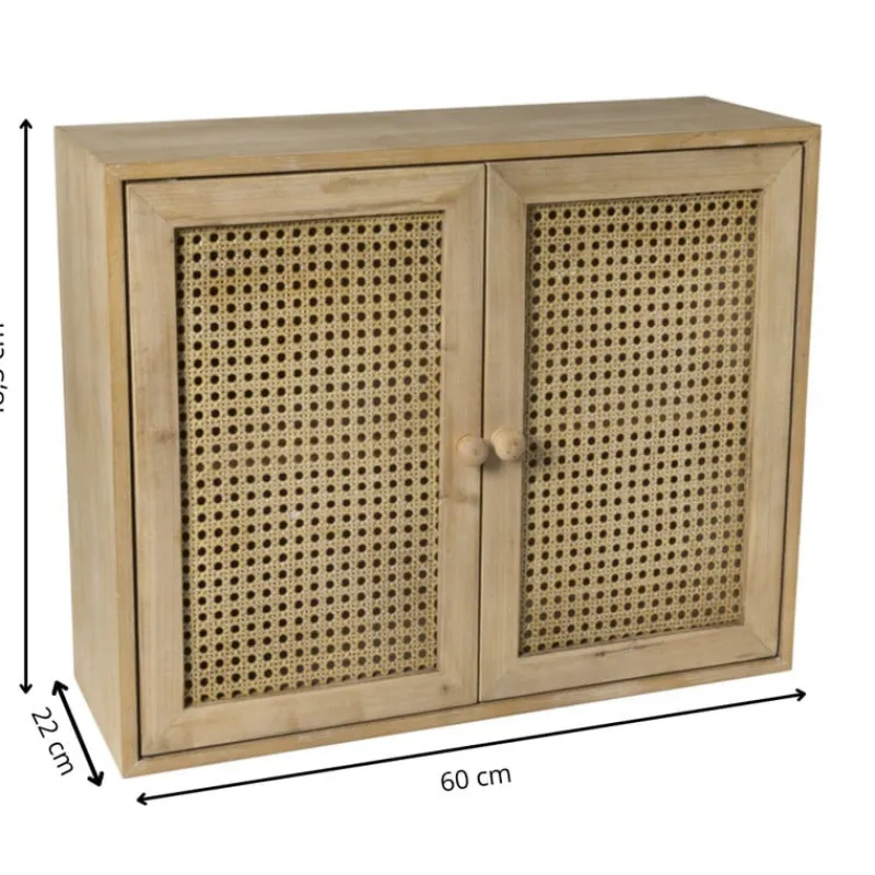Xenos Wandkasten|Wandkasten-Webbing wandkast Bandung - naturel - 48.5x60x22 cm