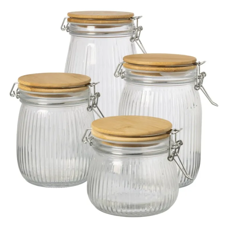 Xenos Voorraadpotten-Weckpot met bamboe deksel - 500 ml
