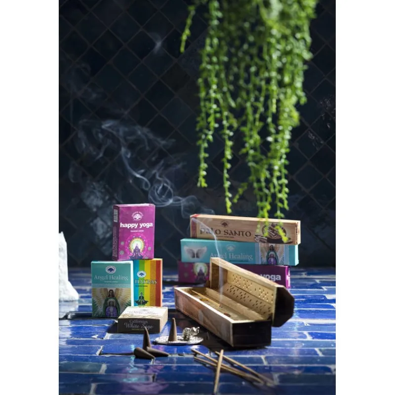 Greentree Wierook-Wierookkegeltjes 7 chakra - set van 10