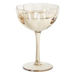 Xenos Wijnglazen-Wijnglas klein geschulpt - goudkleurig - 150 ml