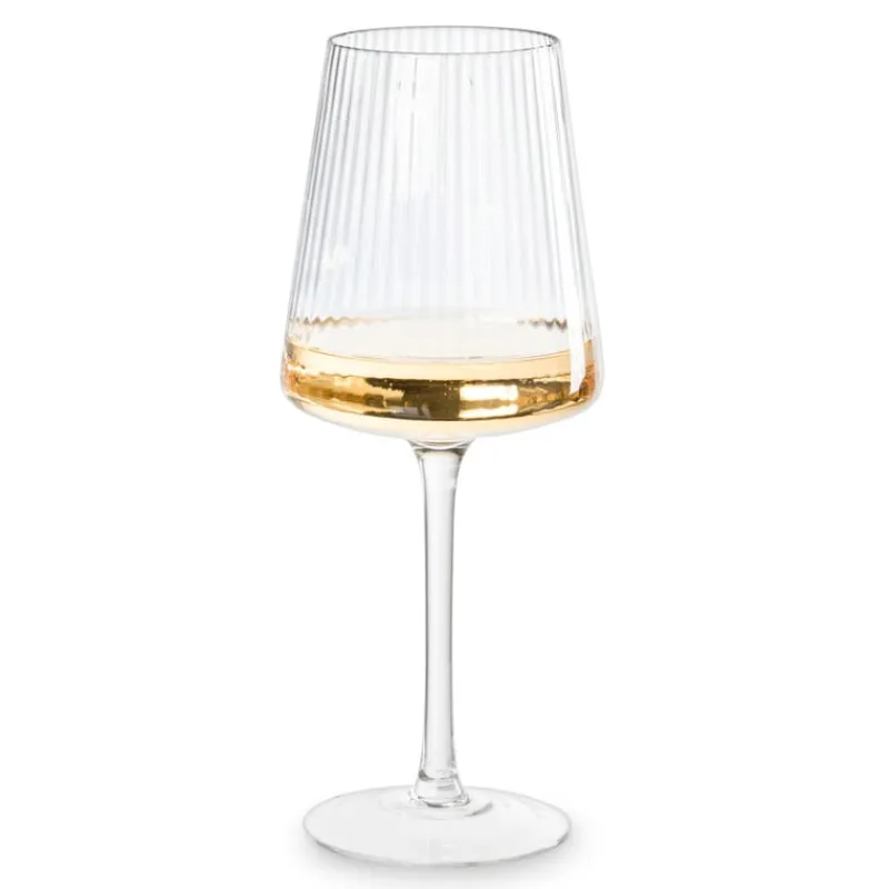 Xenos Wijnglazen-Wijnglas ribbel groot - glas - 400 ml