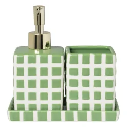 Xenos Zeeppompjes|Kerstcadeaus-Zeeppompje blokjes - groen/wit - 15.8x7x7 cm