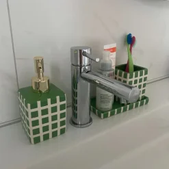 Xenos Zeeppompjes|Kerstcadeaus-Zeeppompje blokjes - groen/wit - 15.8x7x7 cm