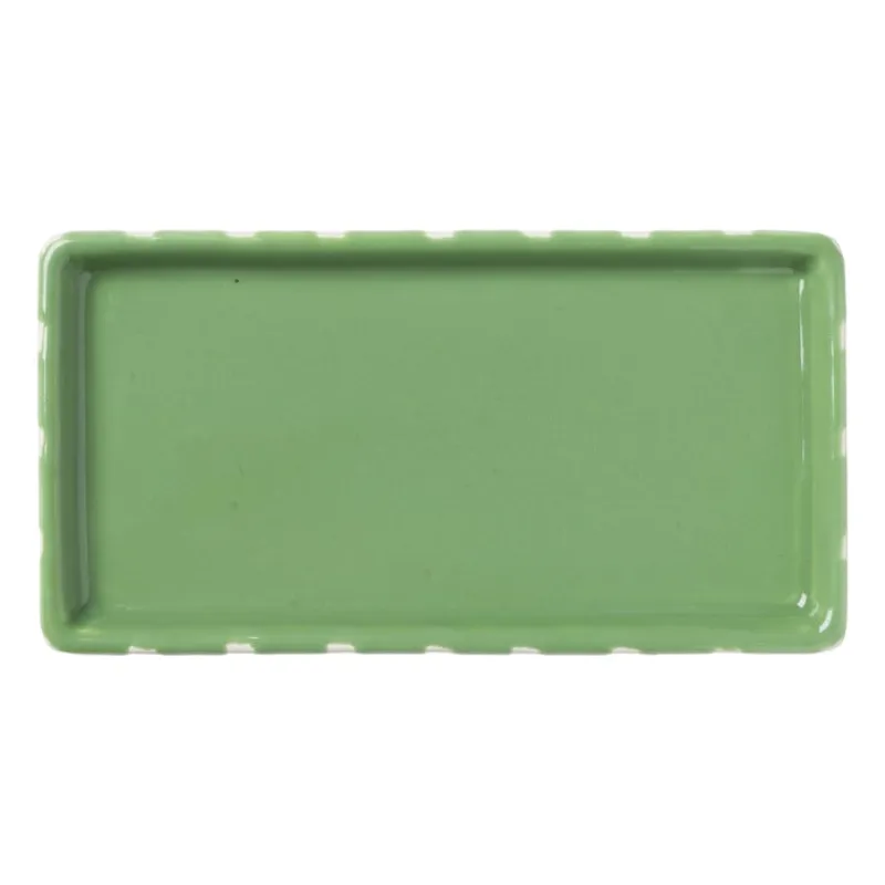 Xenos Zeepbakjes|Kerstcadeaus-Zeepschaaltje blokjes - groen/wit - 1.3x15.8x8.3 cm