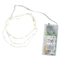 Xenos Kerstverlichting|Kerstboom Verlichting-Zilverdraad verlichting met 20 LED lampjes - warm wit - 95 cm