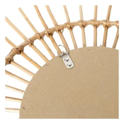 Xenos Wandspiegels-Zonnespiegel met rotan rand - ø55 cm